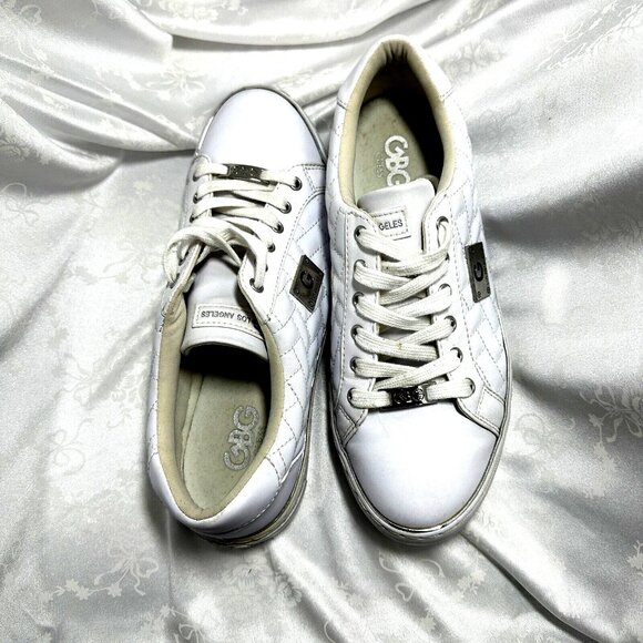 Guess GGGretchy White Quilted Sneakers Quiet Luxury Y2K Clean Girl Aesthetic 9.5 - Picture 7 of 10